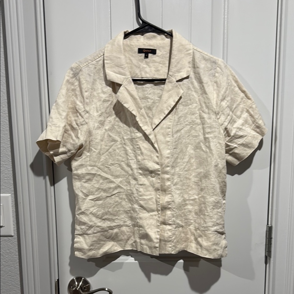 Quince Beige Linen Top